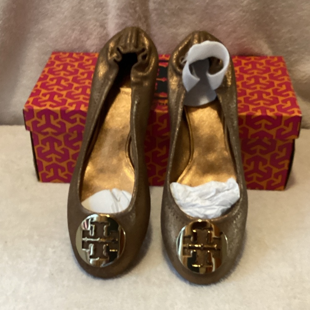 Tory Burch Shimmering Bronze Loafers